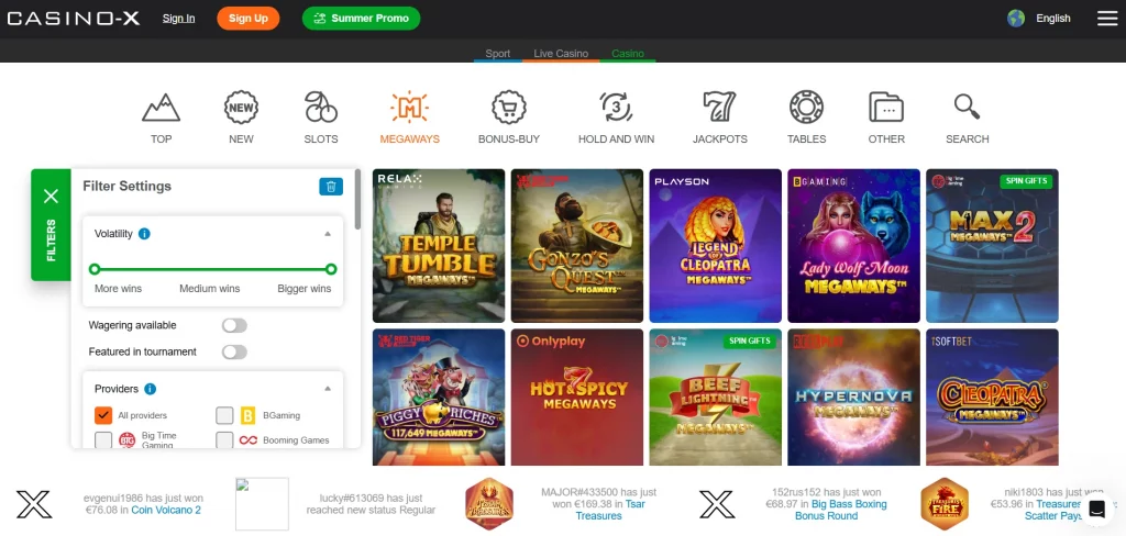 casino x games page detail