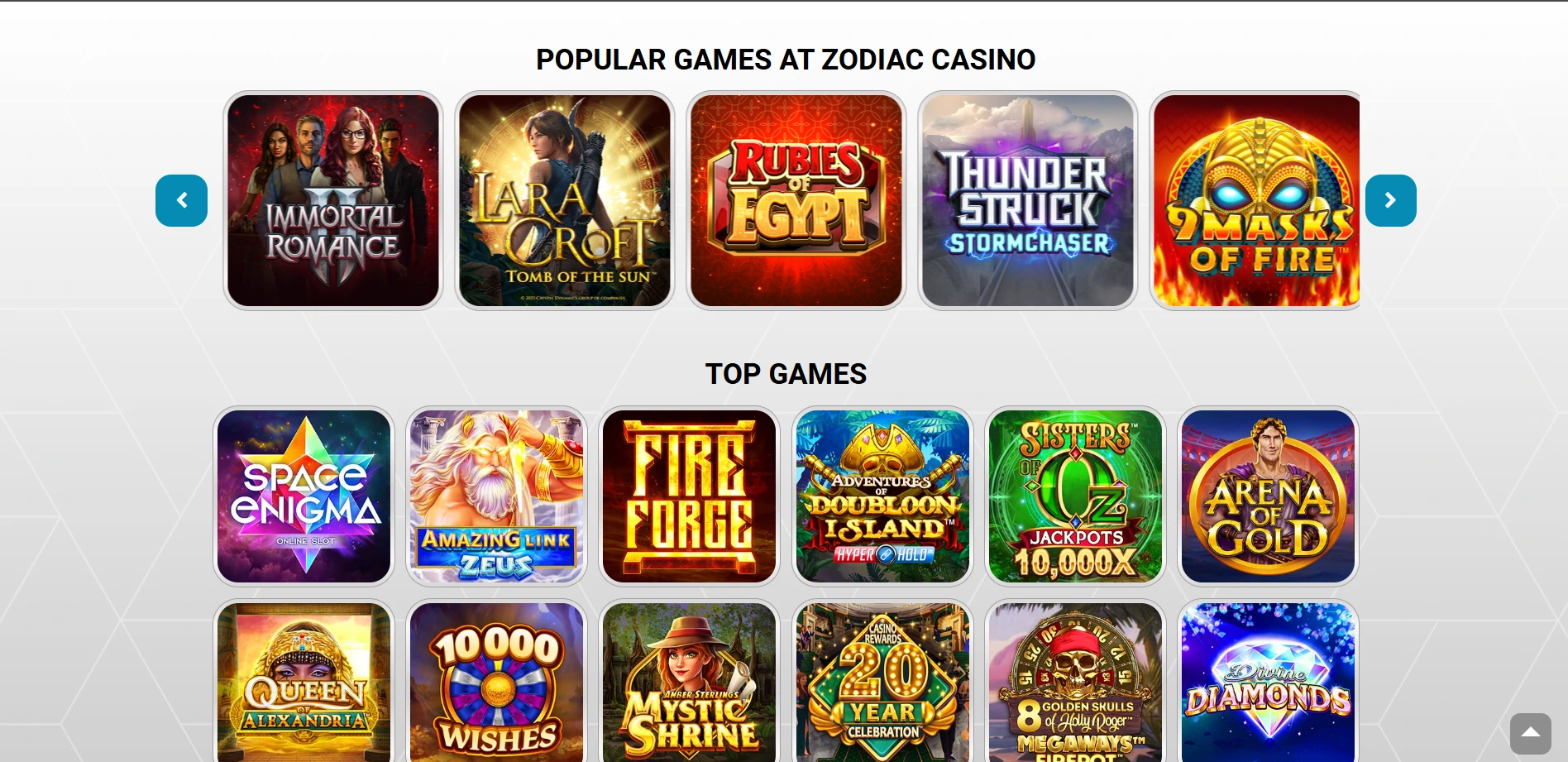 zodiac casino games