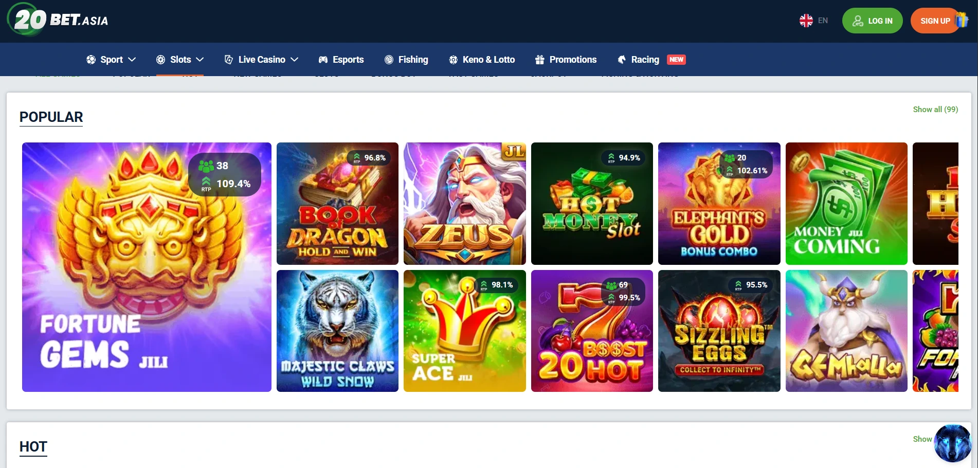 20bet casino games