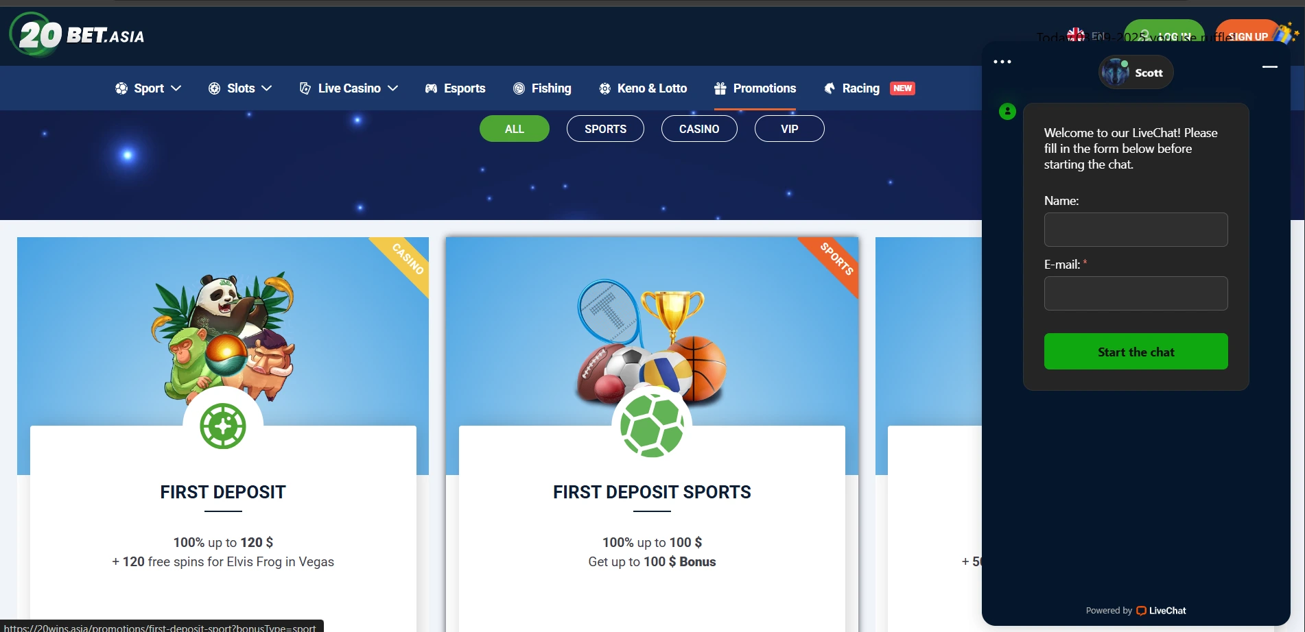 20bet support