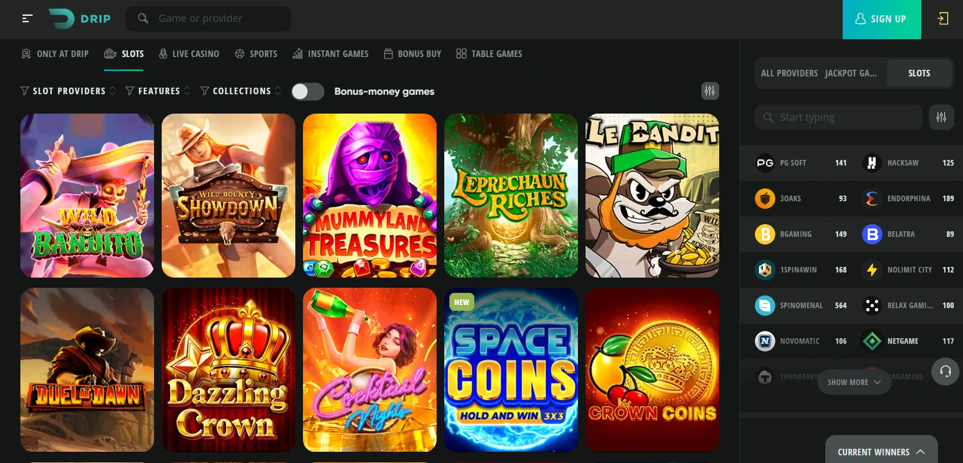 drip casino slots